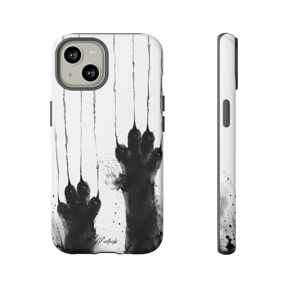 Black Ink Paw Print Tough Case
