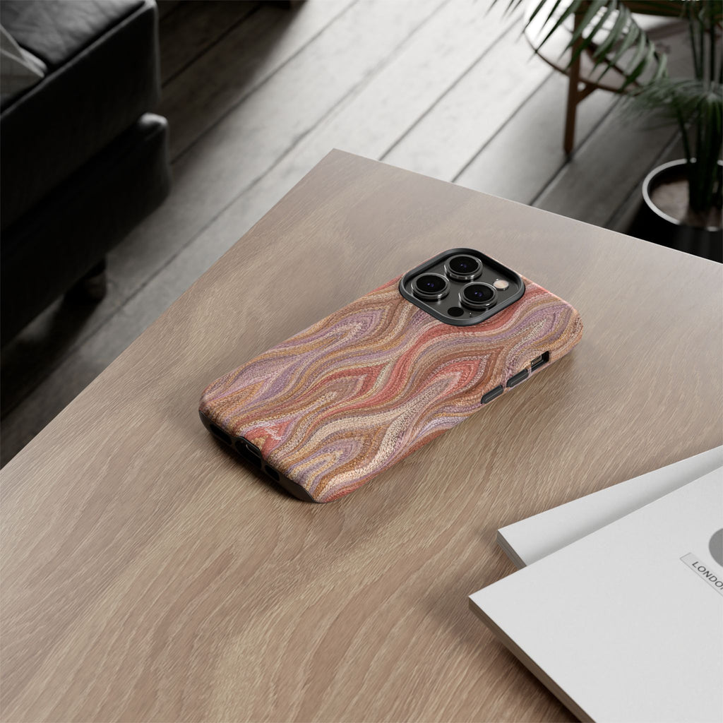 Wavy Peach & Mauve Tough Case