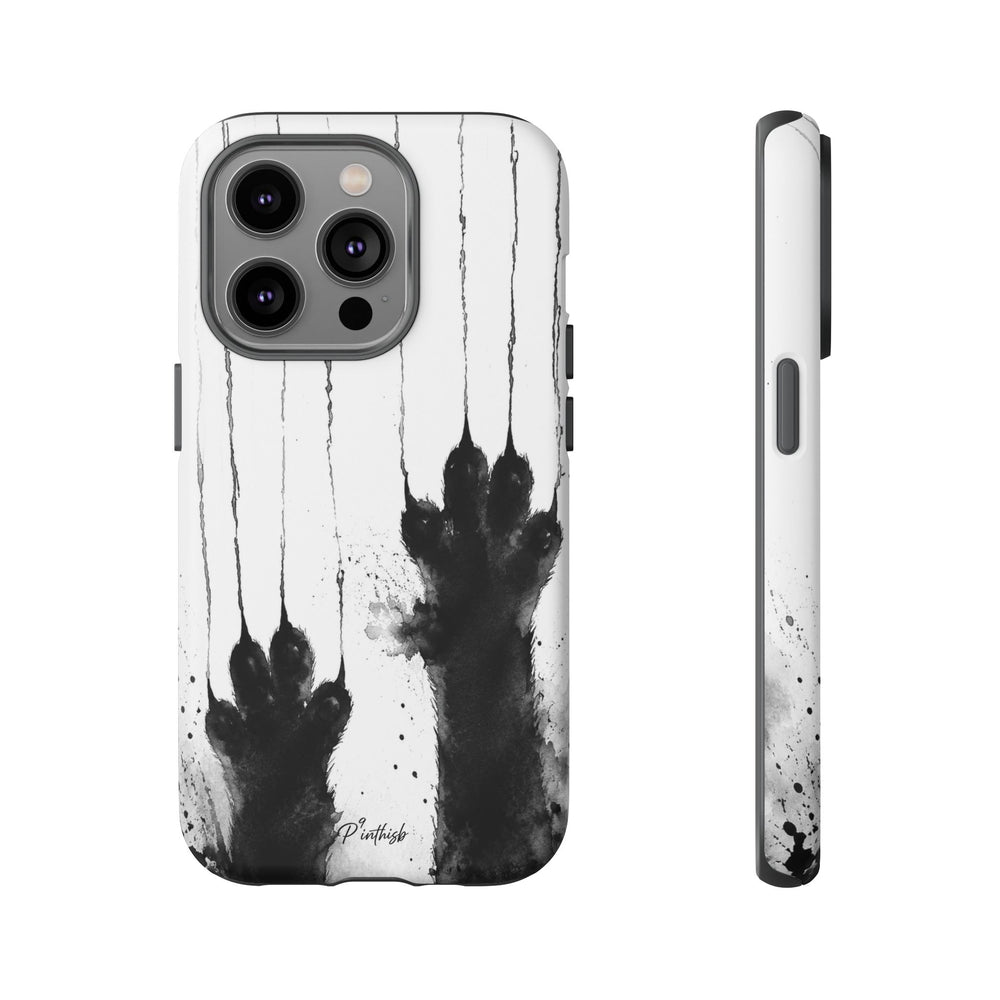 Black Ink Paw Print Tough Case