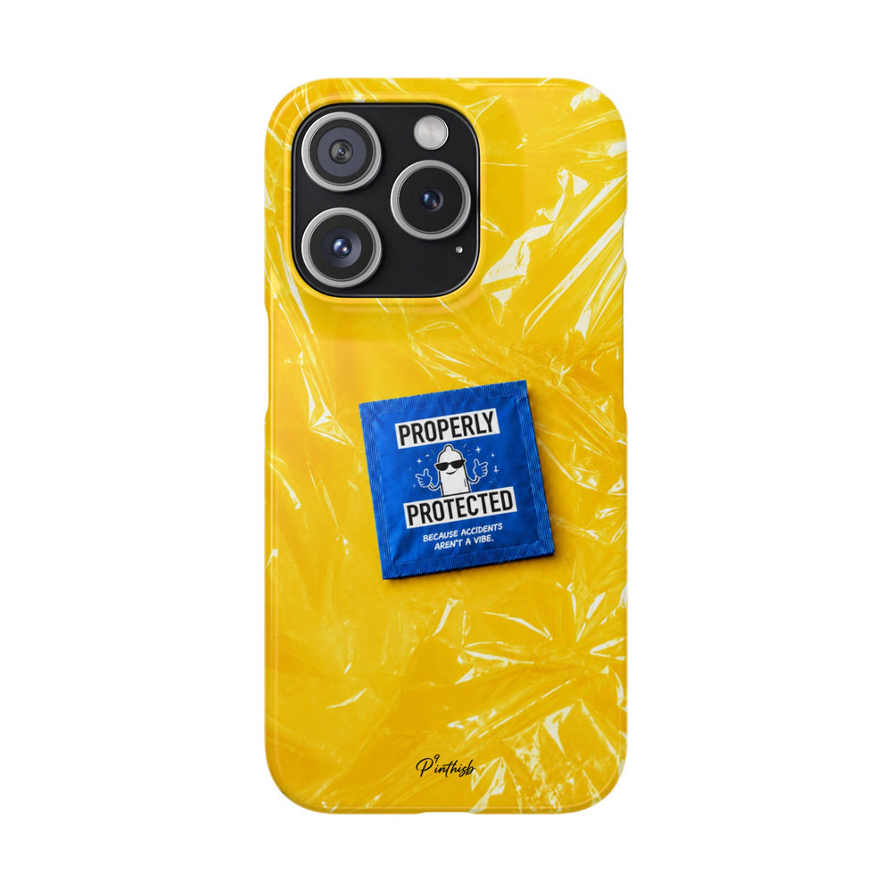 "Properly Protected" Graphic Snap Phone Case