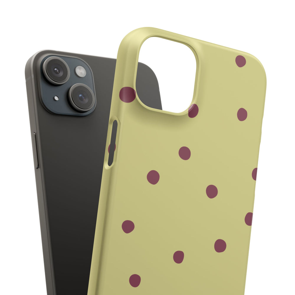 Yellow & Burgundy Polka Dot Snap Phone Case