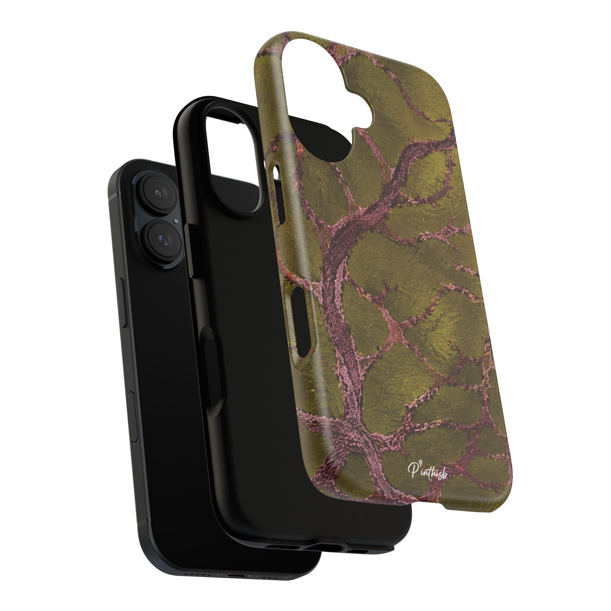 Olive & Rose Gold Tree Pattern Phone Case