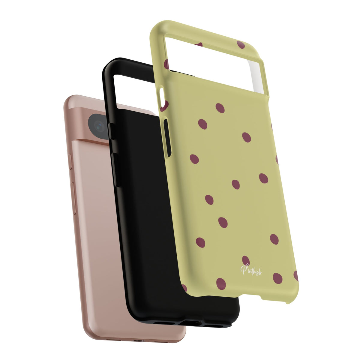 Yellow & Burgundy Polka Dot Tough Phone Case
