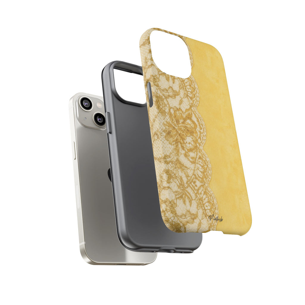 Yellow Vintage Lace Tough Case