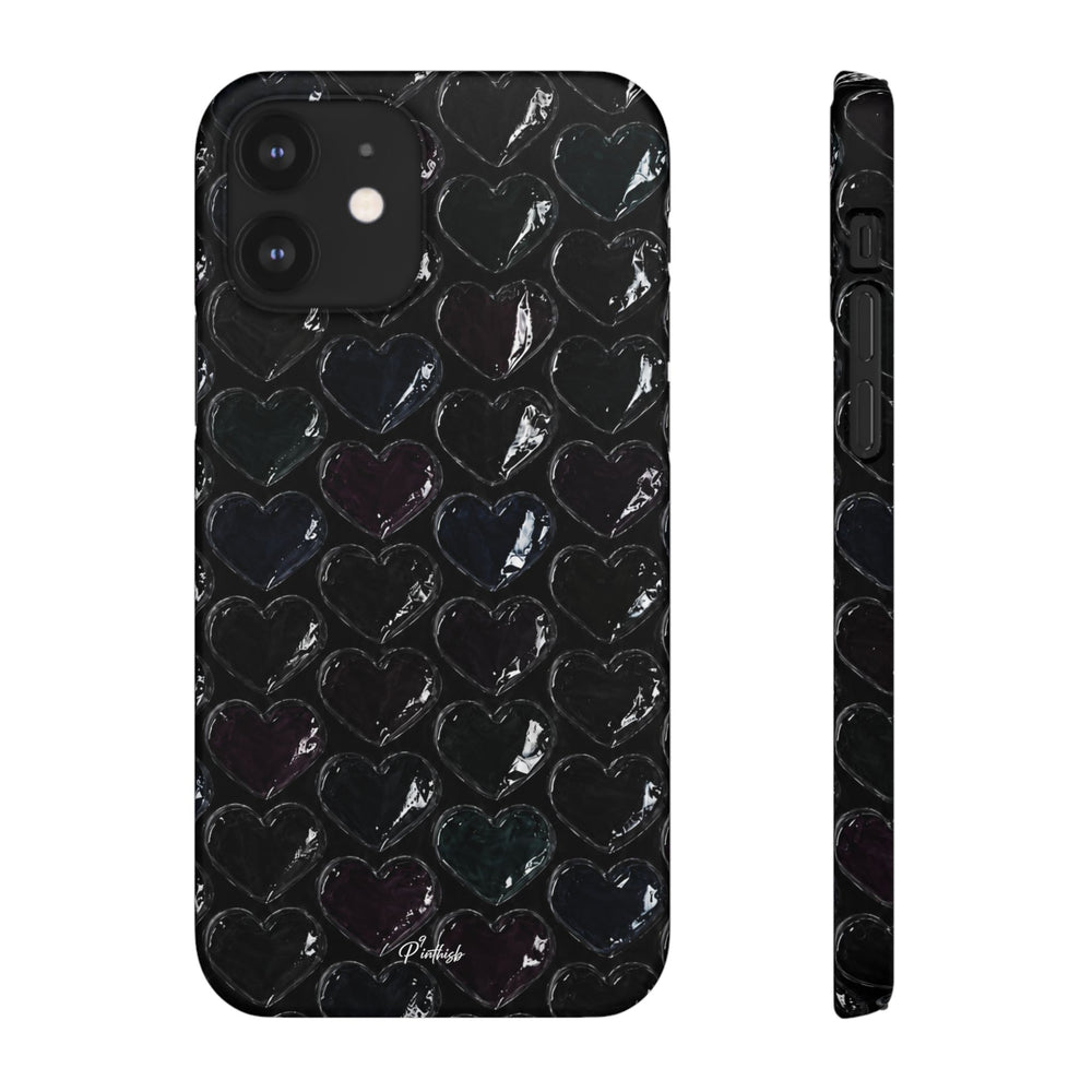 Black Pop Hearts Snap Case