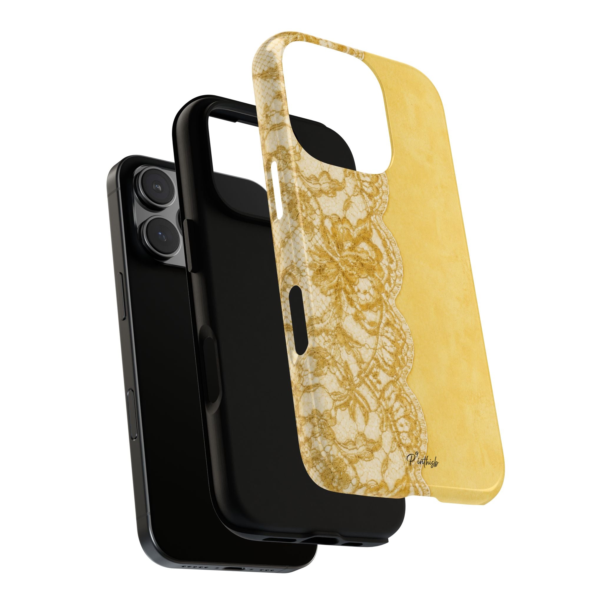 Yellow Vintage Lace Tough Case