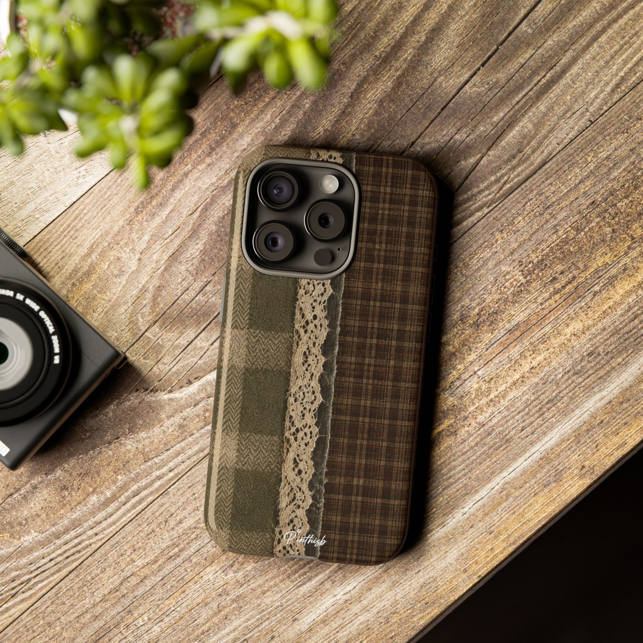 Plaid Lace Tough Phone Case