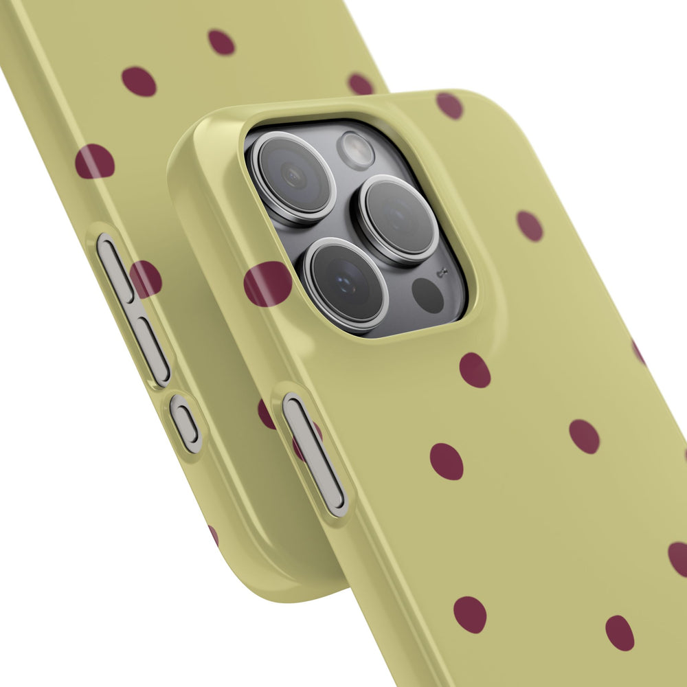 Yellow & Burgundy Polka Dot Snap Phone Case