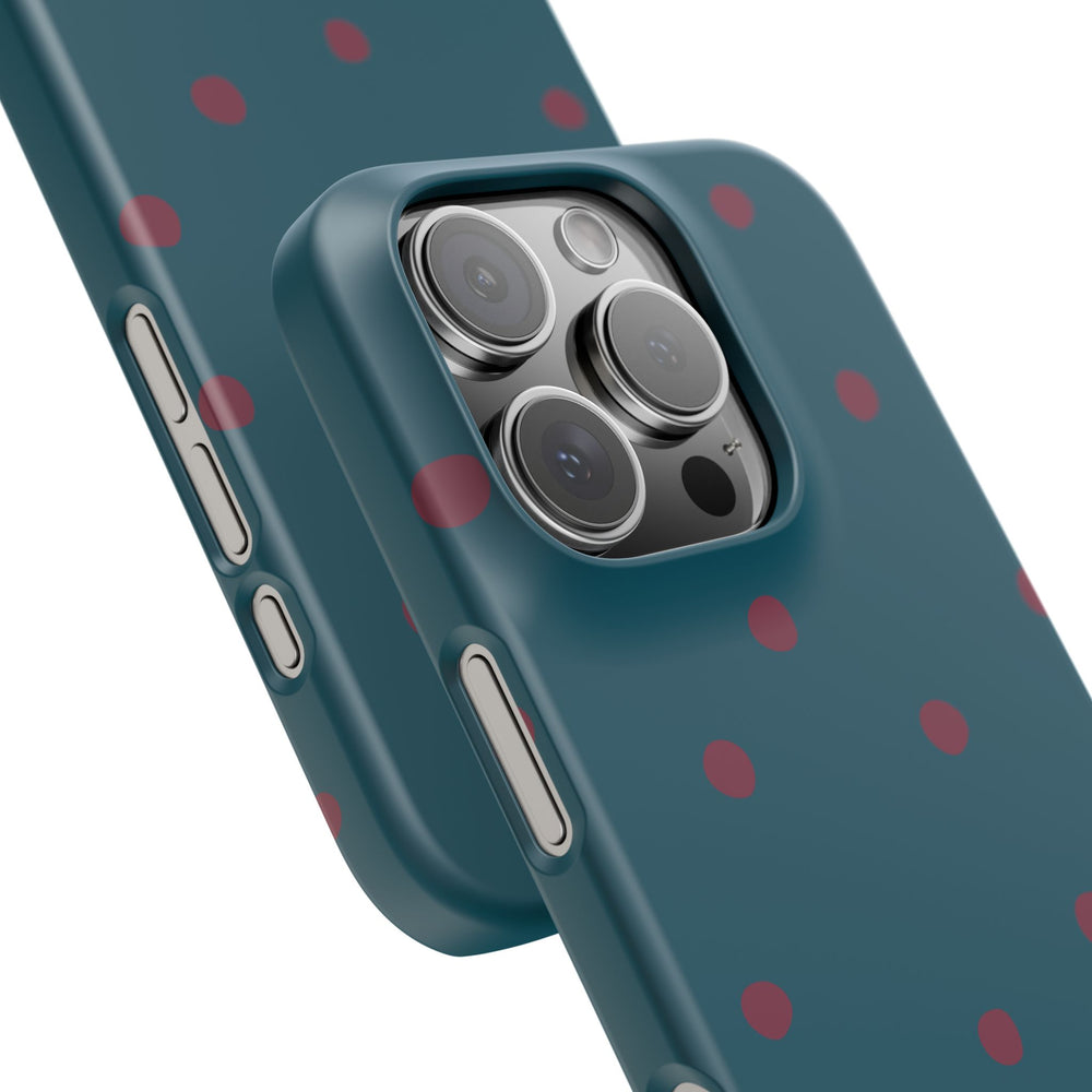 Teal & Burgundy Polka Dot Snap Phone Case