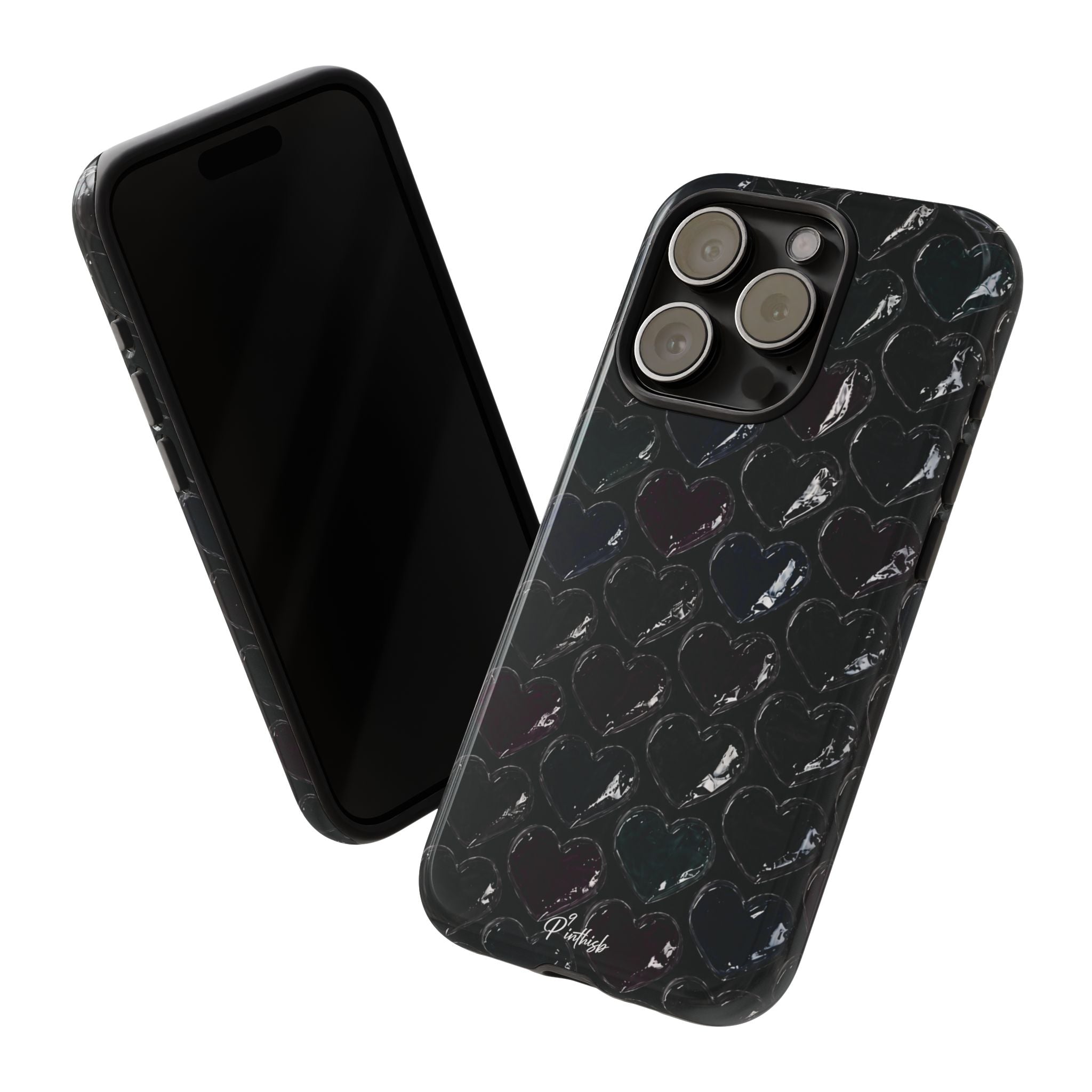 Black Pop Hearts Tough Case