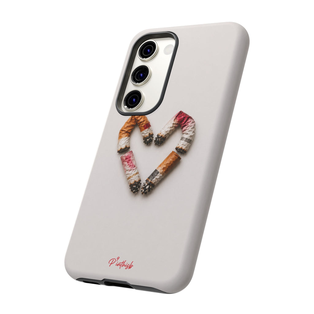 Cigarette Butts Heart Tough Case