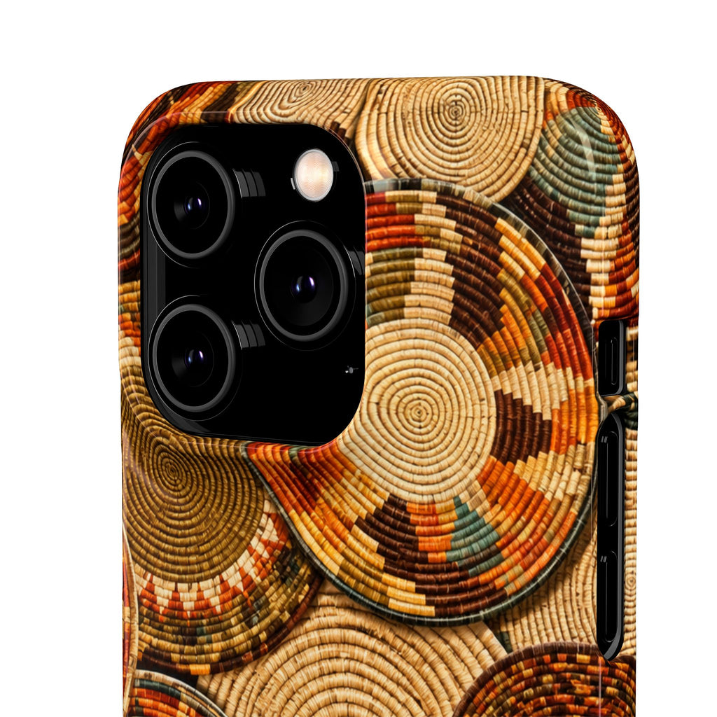 Bohemian Woven Basket Pattern Snap Case