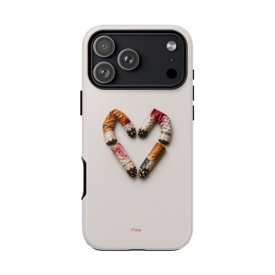 Cigarette Butts Heart Tough Case
