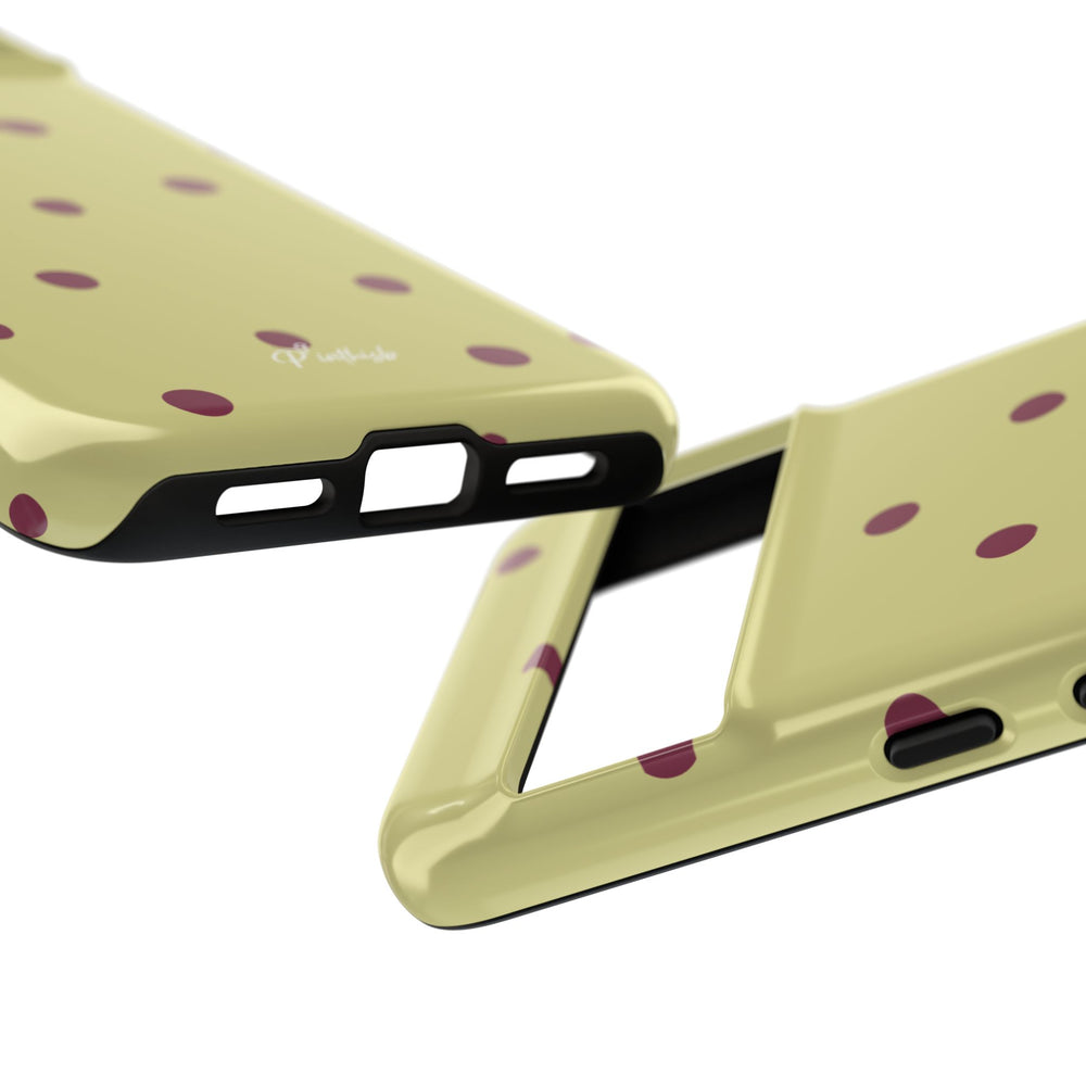 Yellow & Burgundy Polka Dot Tough Phone Case