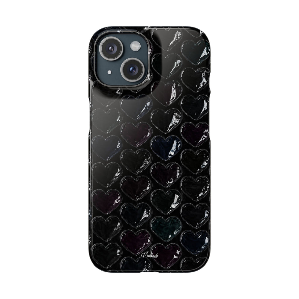 Black Pop Hearts Snap Case