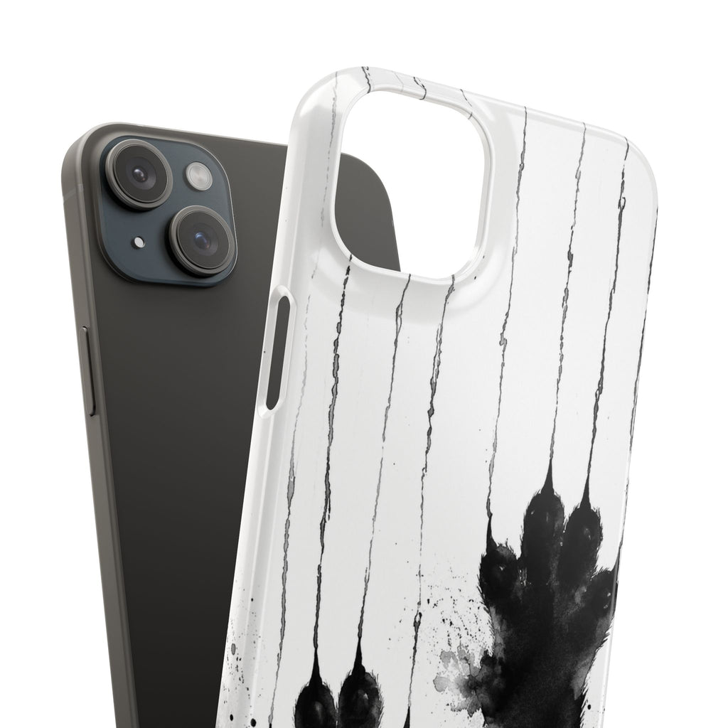 Black Ink Paw Print Snap Case
