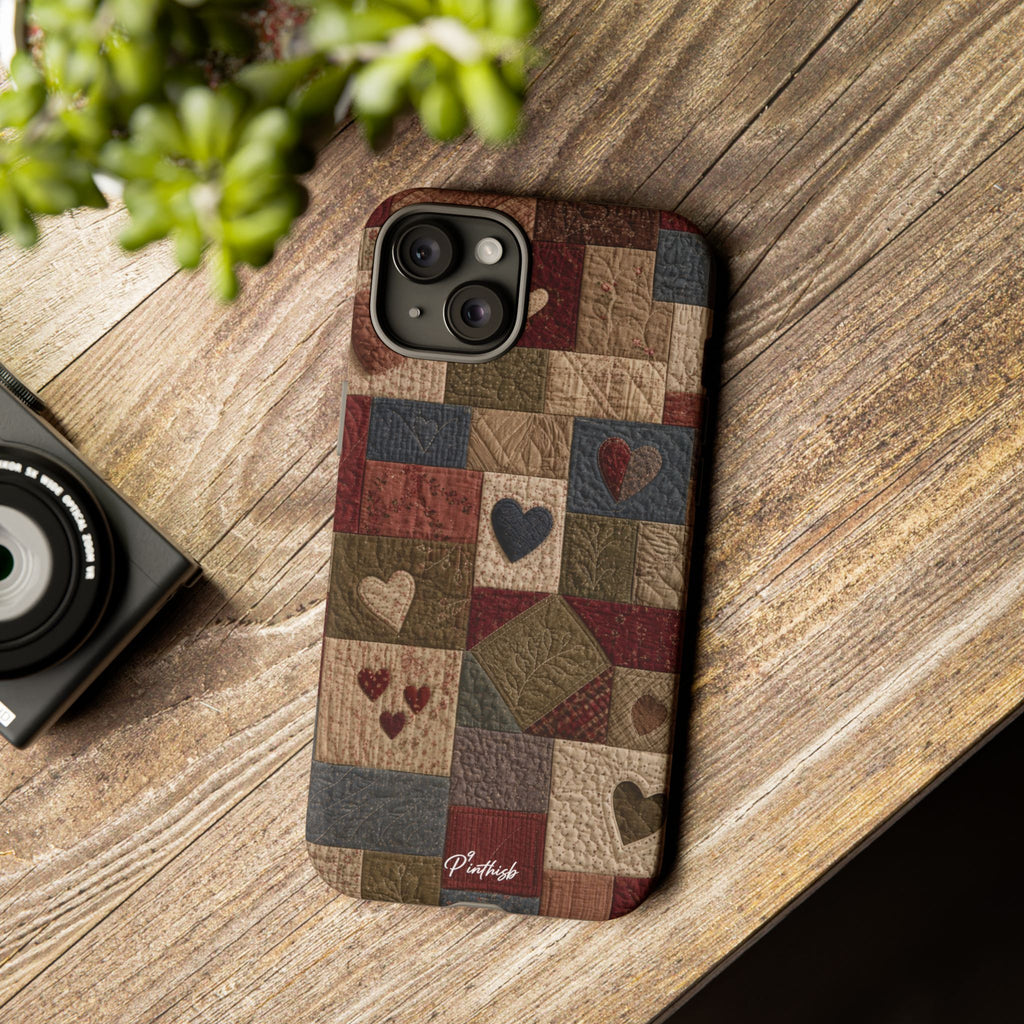 Patchwork Hearts Phone Case