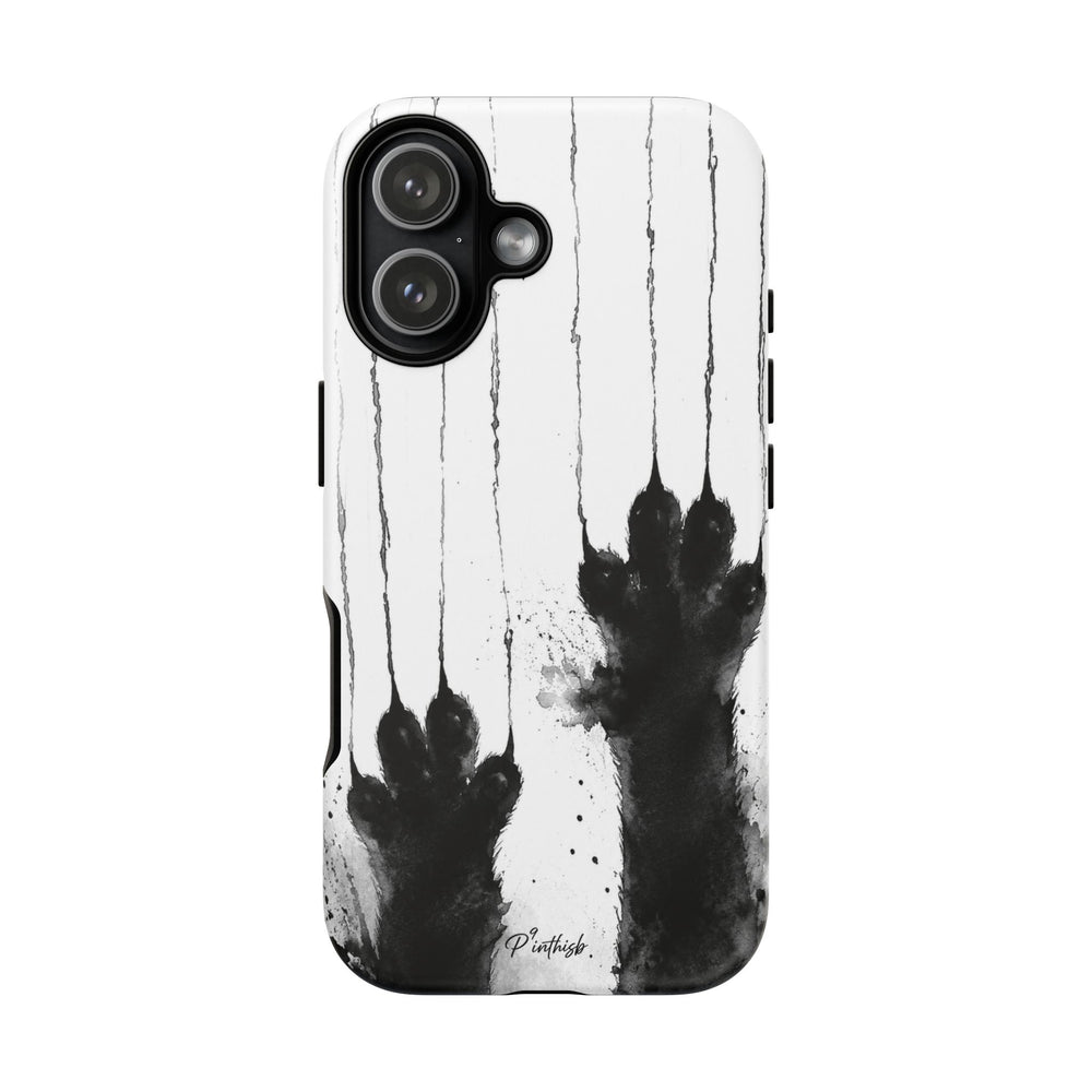Black Ink Paw Print Tough Case