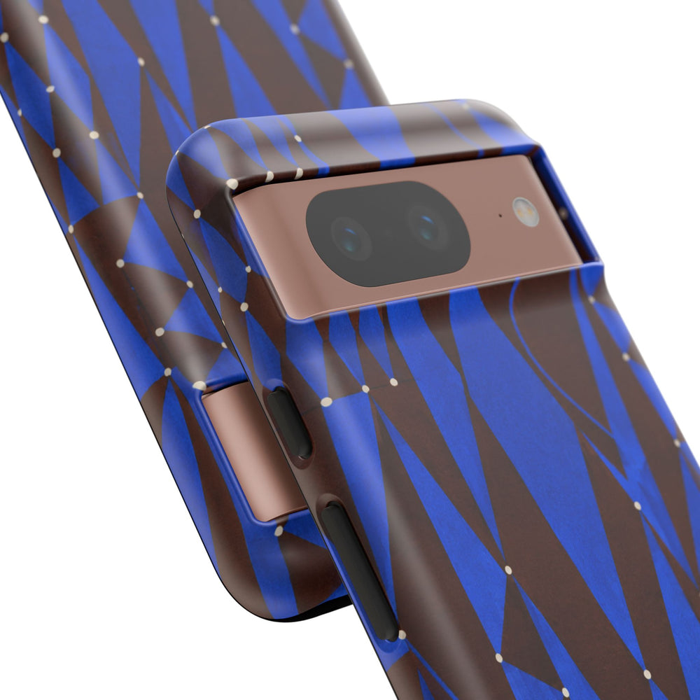 Geometric Blue Diamond Tough Phone Case