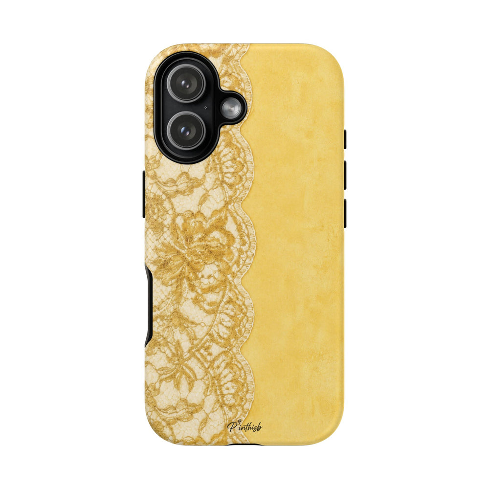Yellow Vintage Lace Tough Case