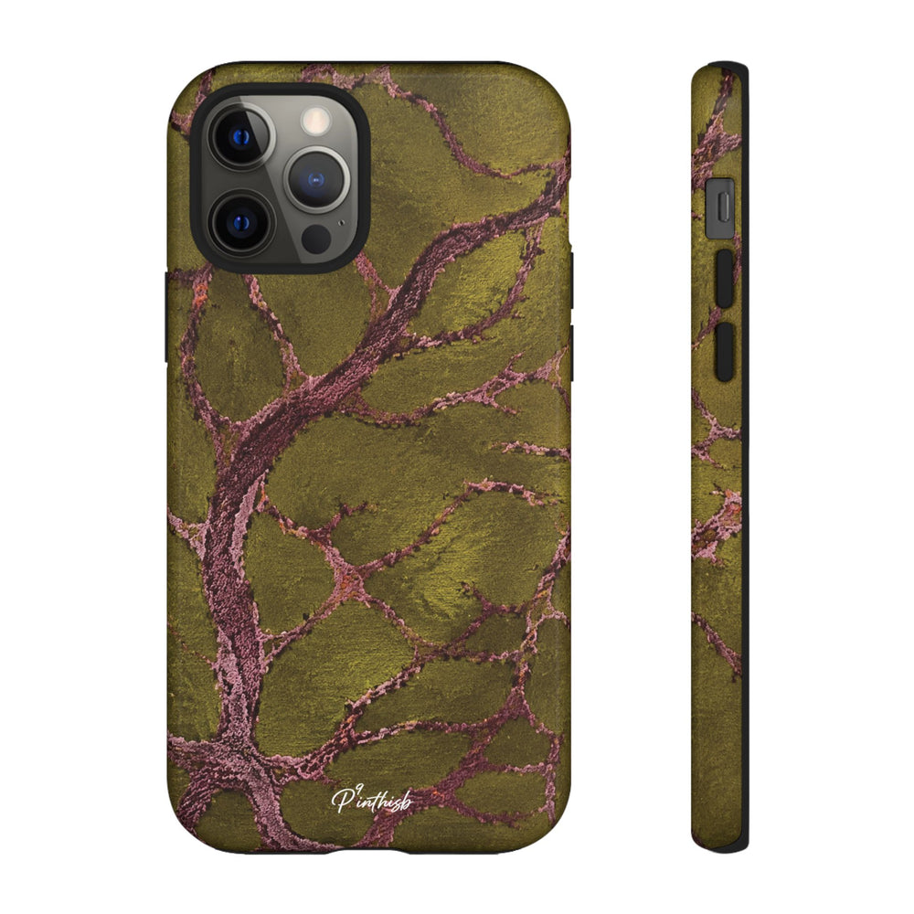 Olive & Rose Gold Tree Pattern Phone Case