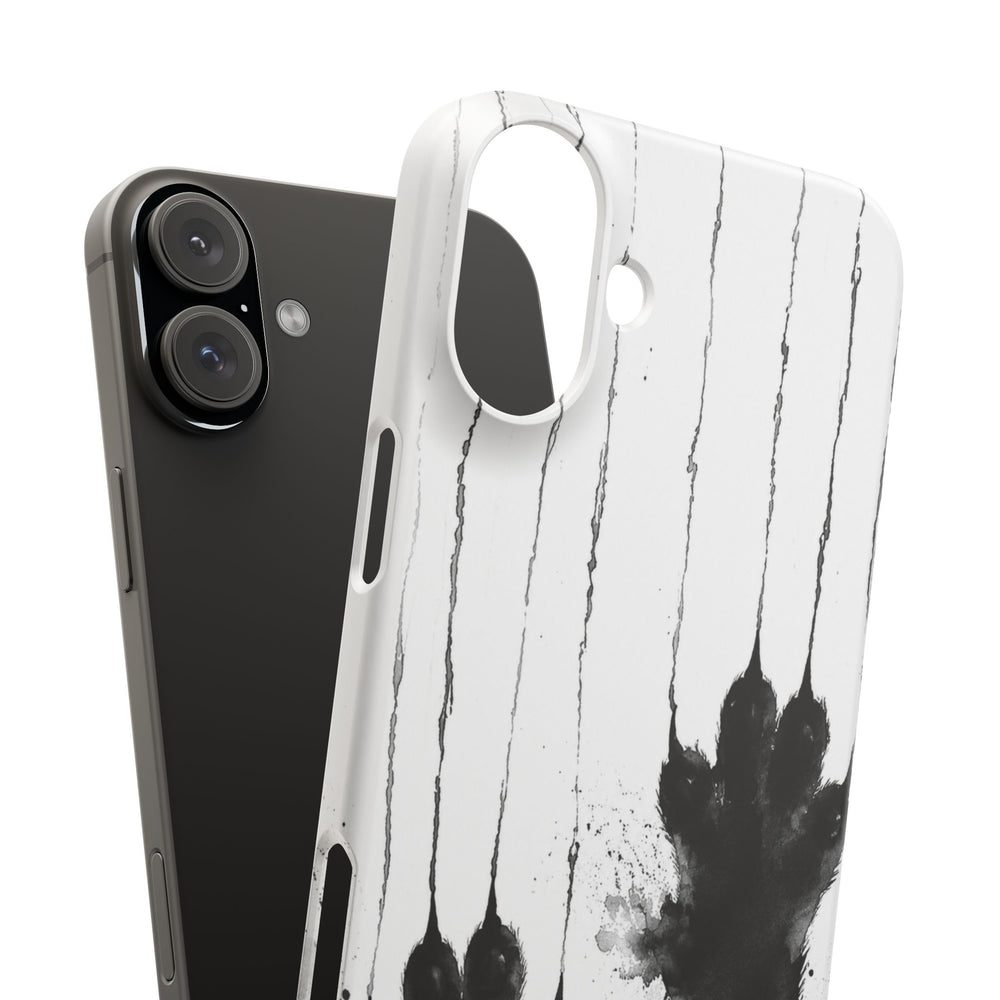 Black Ink Paw Print Snap Case