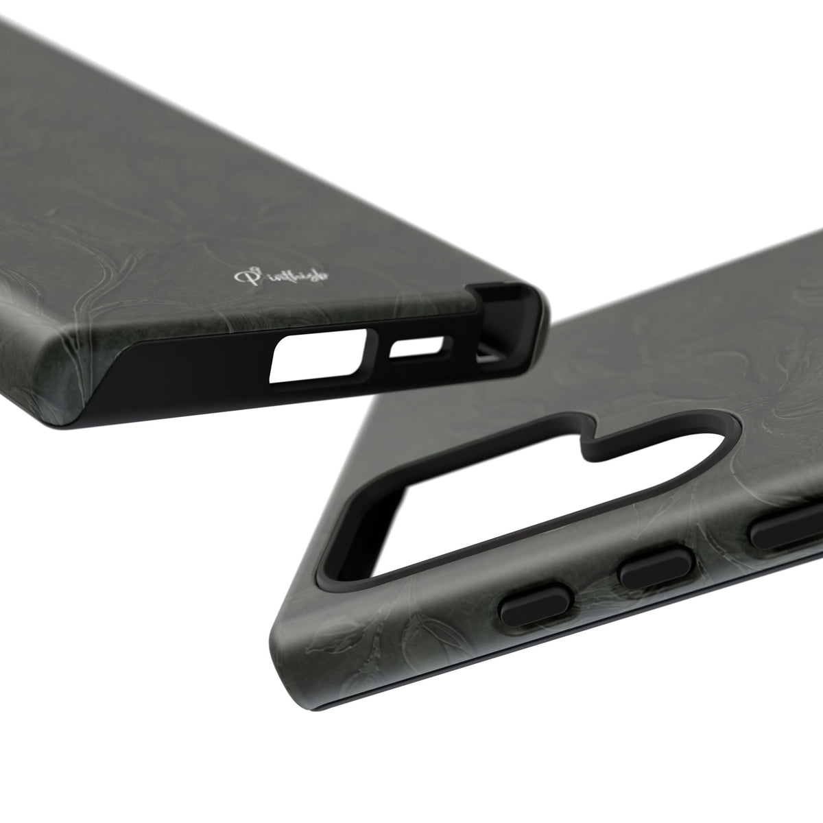 Dark Olive Floral Texture Tough Case