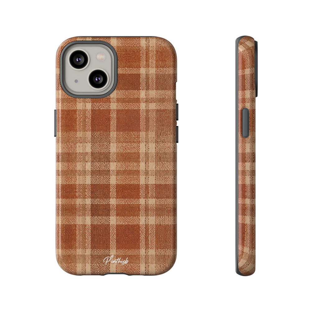 Rustic Brown Cozy Plaid Tough Case