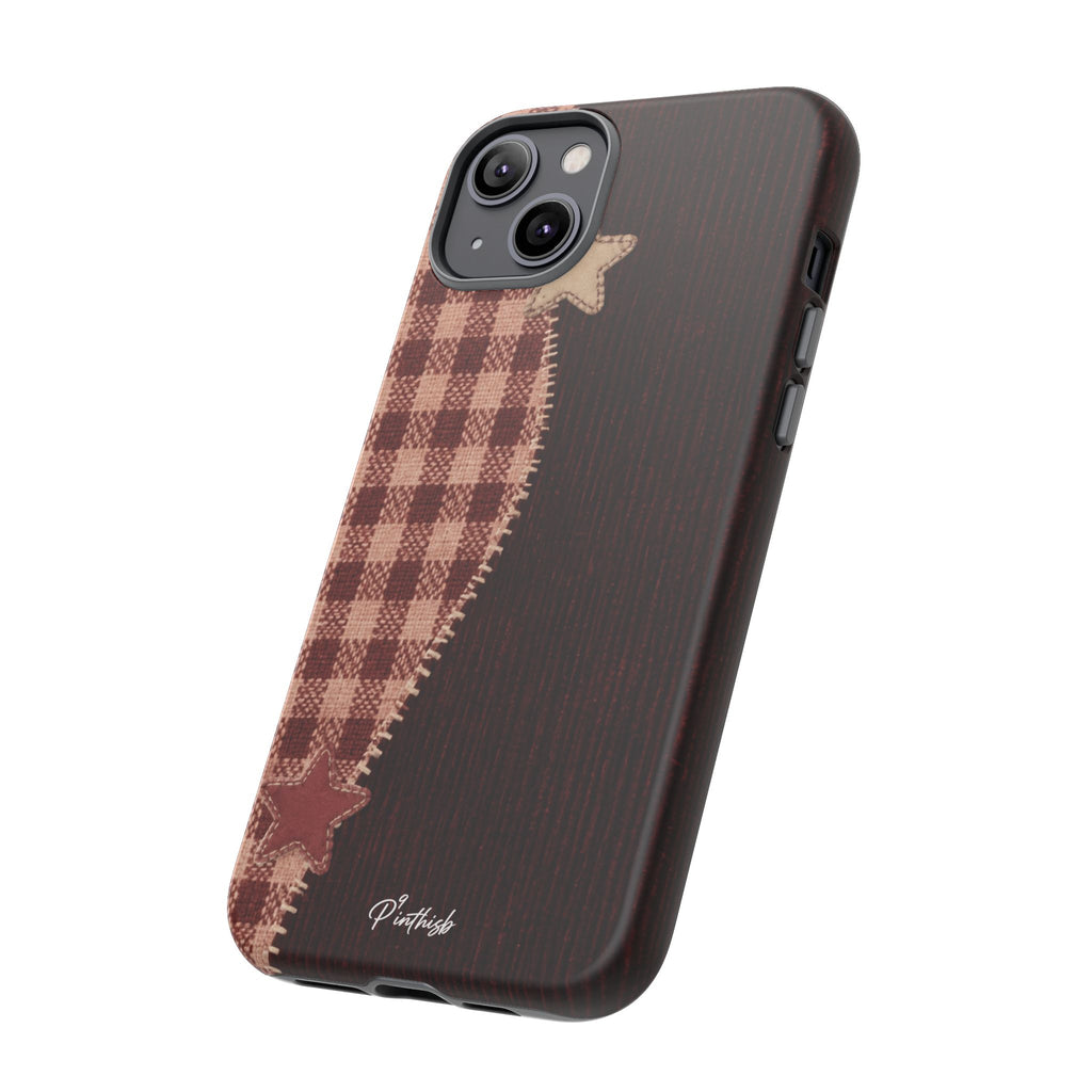 Rustic Plaid Stars Phone Case
