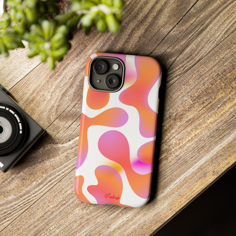 Abstract Orange Pink Camouflage Tough Phone Case