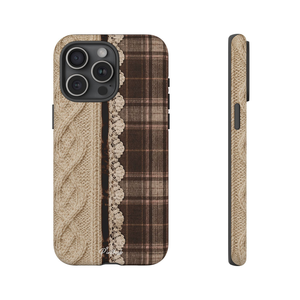 Cozy Plaid Knit Tough Phone Case