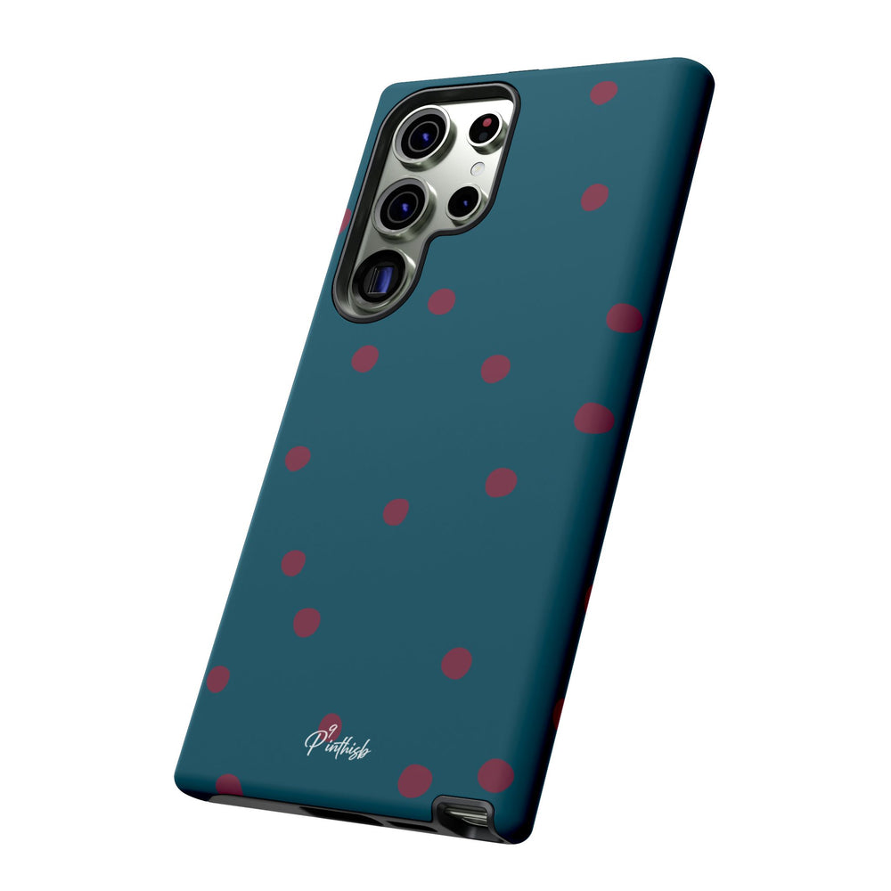 Teal & Burgundy Polka Dot Tough Phone Case