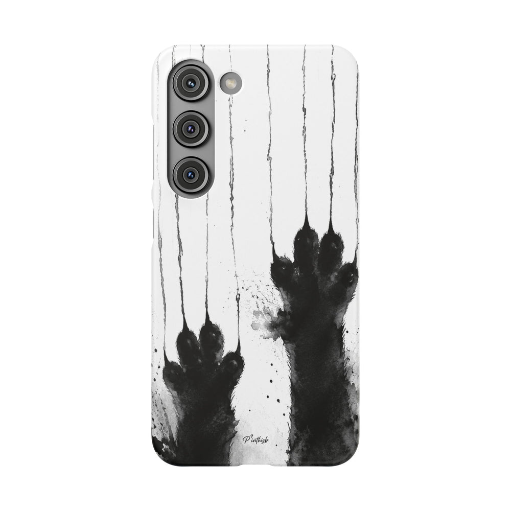 Black Ink Paw Print Snap Case