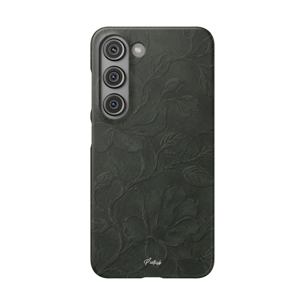 Dark Olive Floral Texture Snap Case