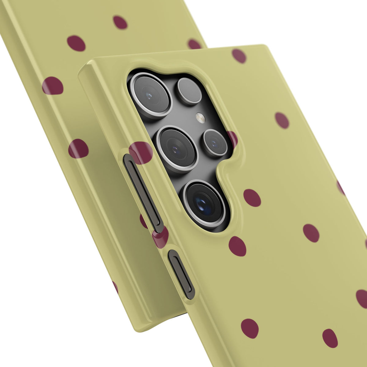 Yellow & Burgundy Polka Dot Snap Phone Case