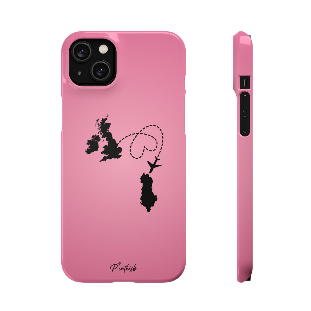 UK to Albania Pink Snap Phone Case