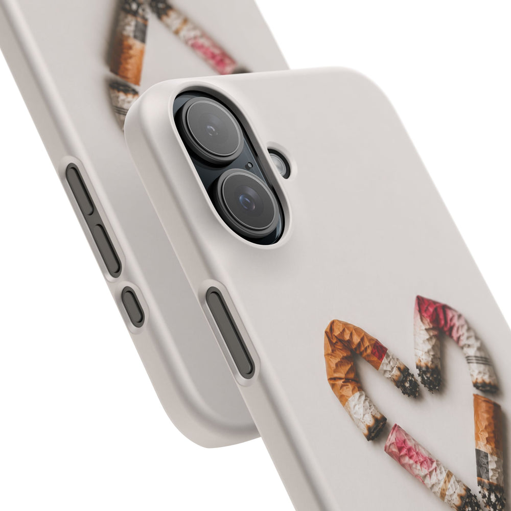 Cigarette Butts Heart Snap Case