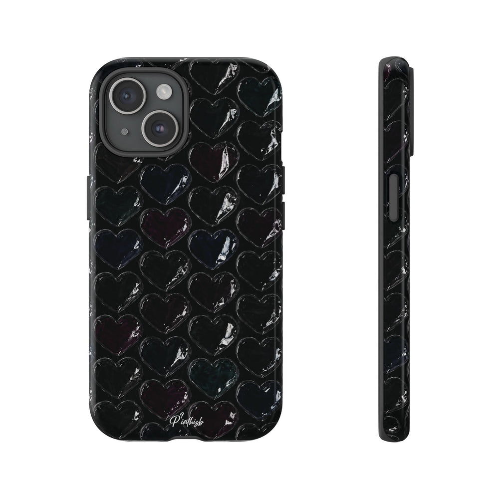 Black Pop Hearts Tough Case
