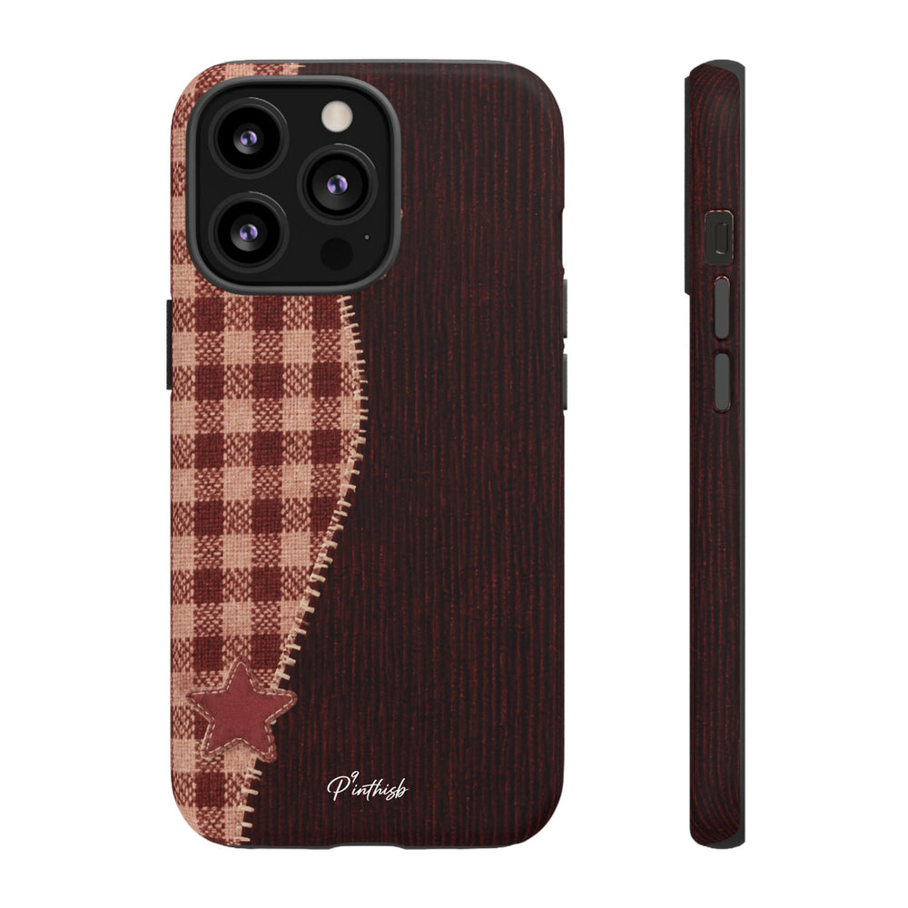 Rustic Plaid Stars Phone Case