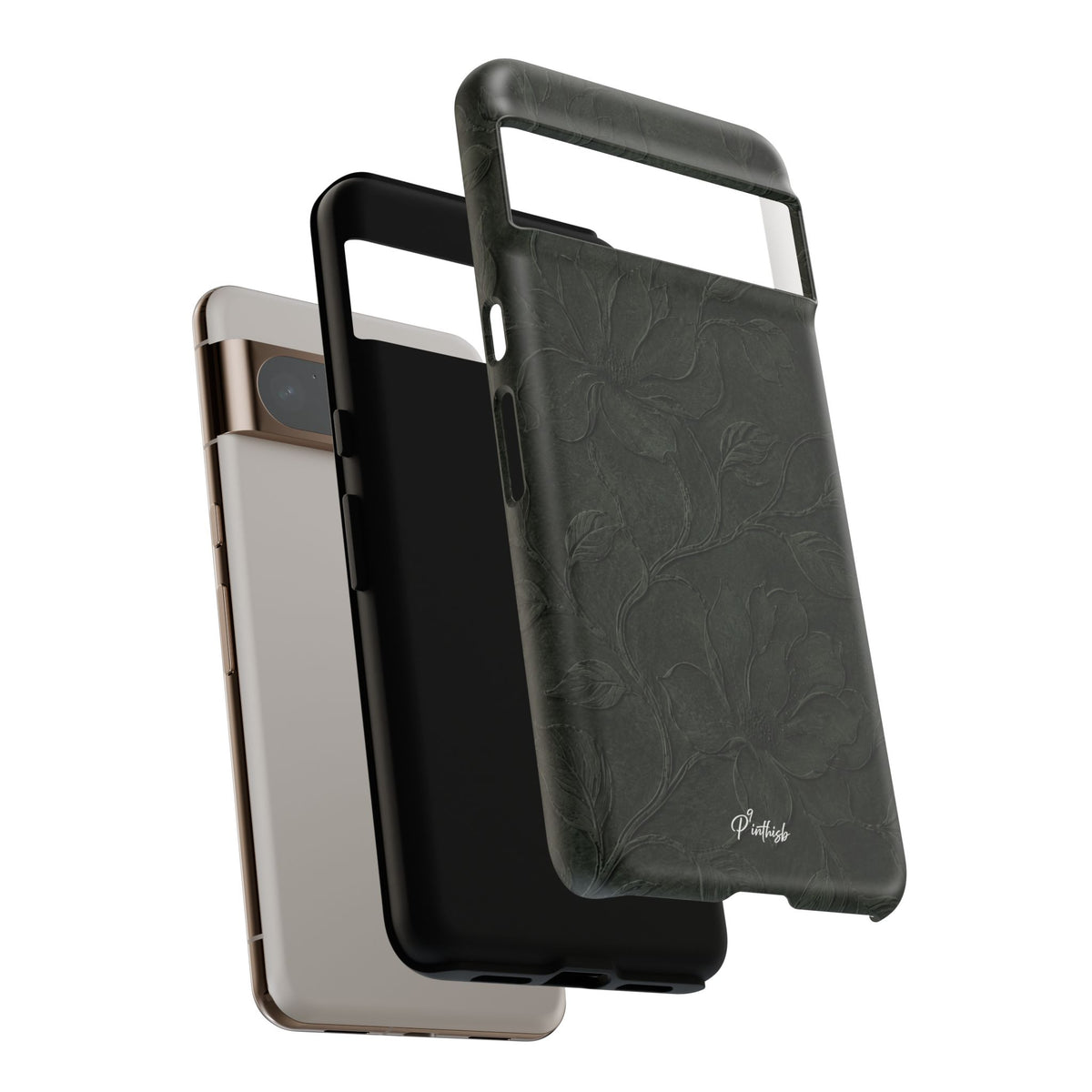 Dark Olive Floral Texture Tough Case