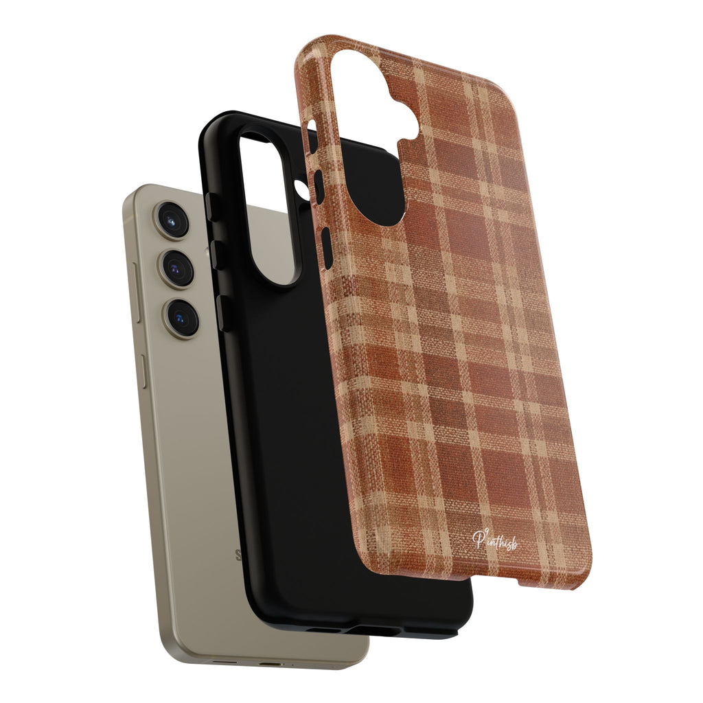 Rustic Brown Cozy Plaid Tough Case