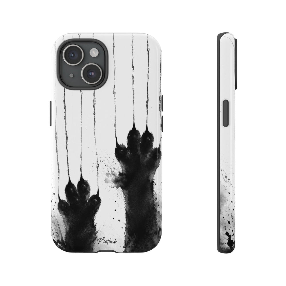 Black Ink Paw Print Tough Case