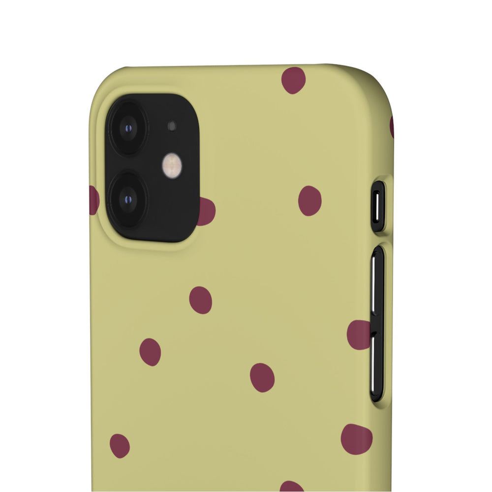 Yellow & Burgundy Polka Dot Snap Phone Case