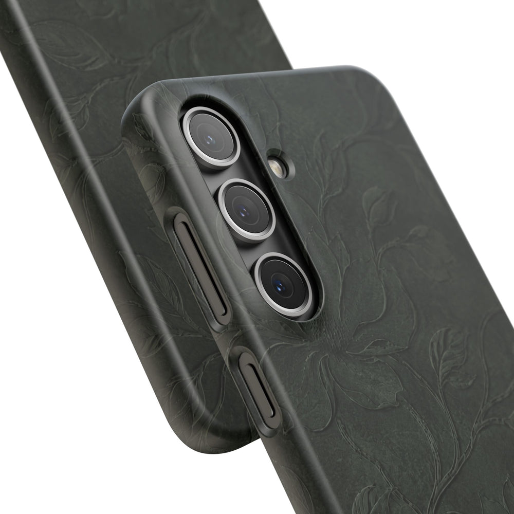 Dark Olive Floral Texture Snap Case