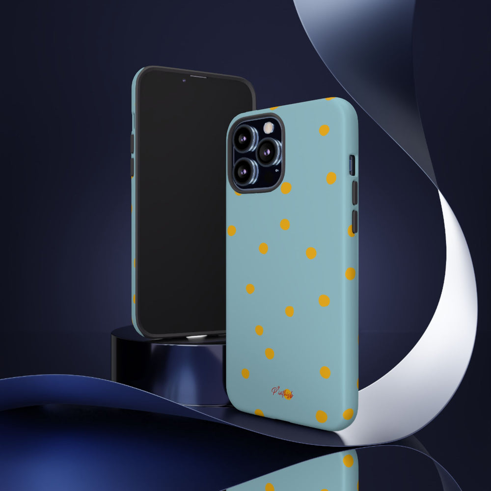 Blue & Yellow Polka Dot Tough Phone Case