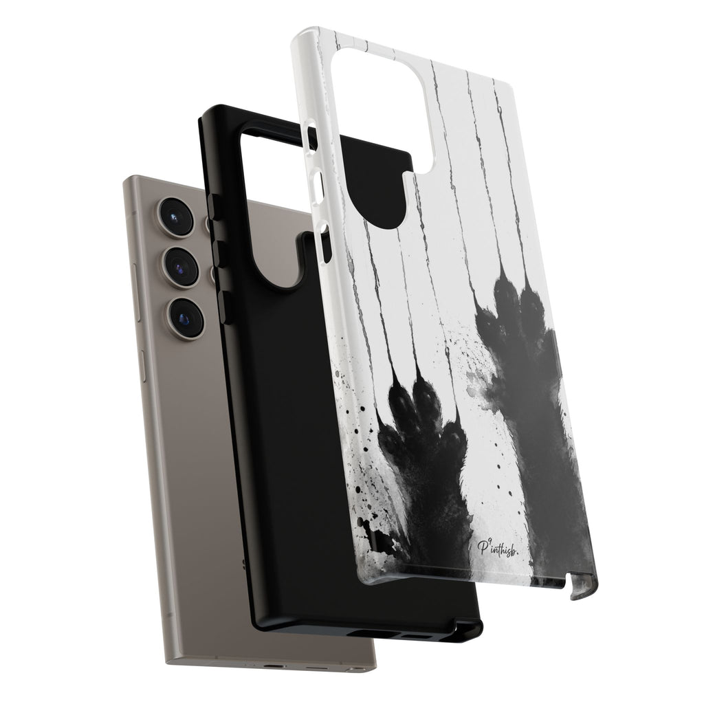 Black Ink Paw Print Tough Case