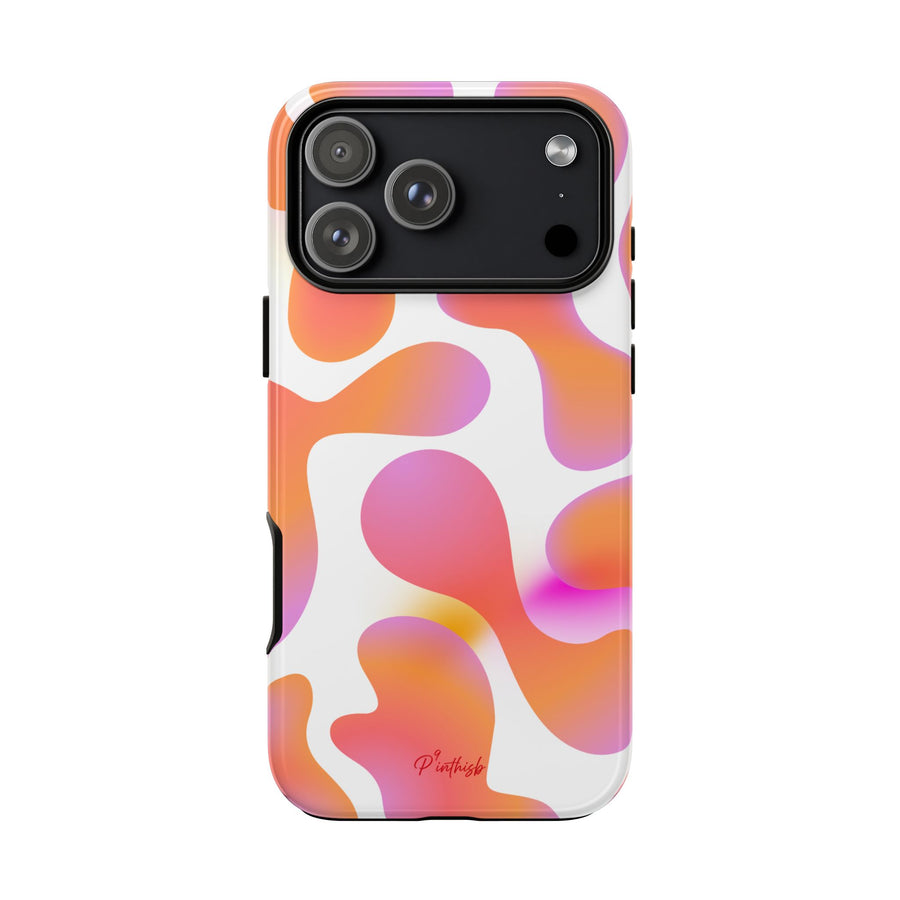 Abstract Orange Pink Camouflage Tough Phone Case