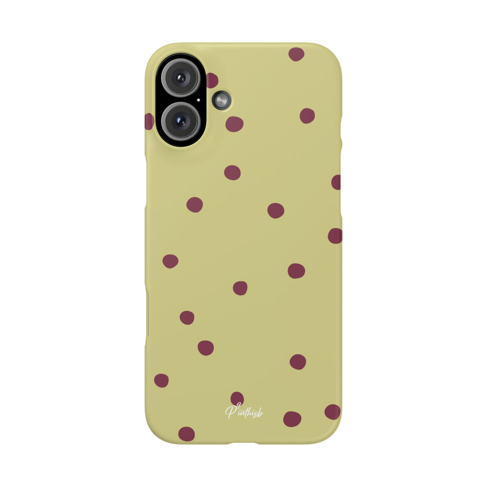 Yellow & Burgundy Polka Dot Snap Phone Case