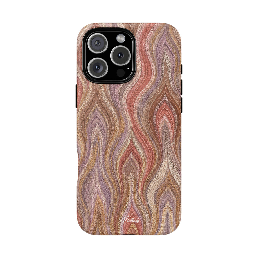 Wavy Peach & Mauve Tough Case