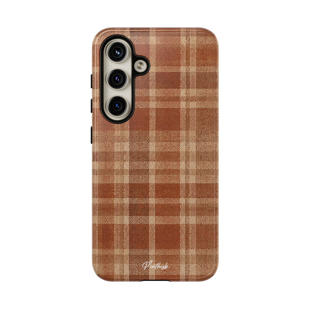 Rustic Brown Cozy Plaid Tough Case